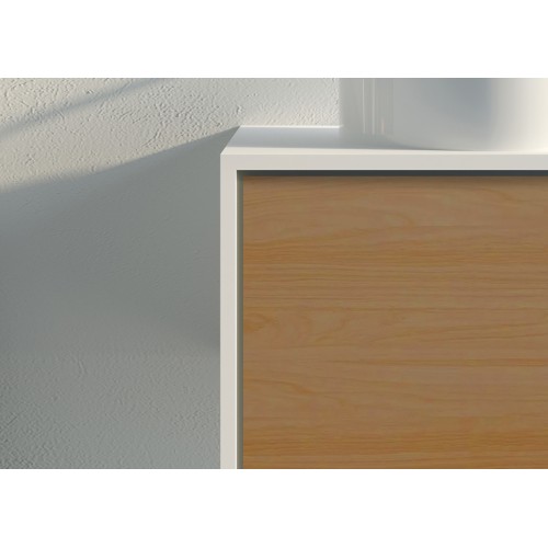 Meuble double vasque Maruca 1200 Bois naturel et Blanc
