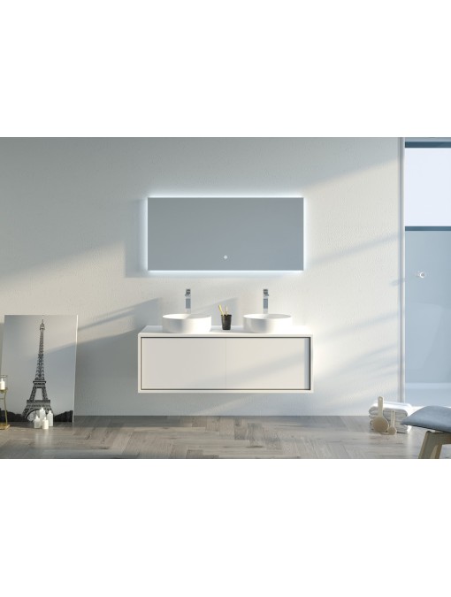Meuble lumineux de salle de bain Maruca 1200 Blanc