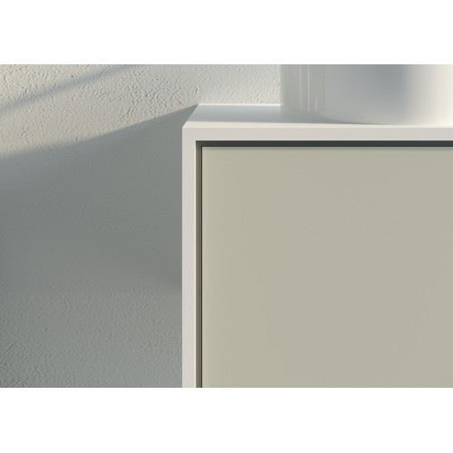 Meuble de salle de bain Maruca 1200 Beige galet et Blanc
