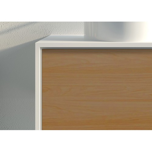 Meuble de salle de bain Maruca 1400 Bois naturel et Blanc