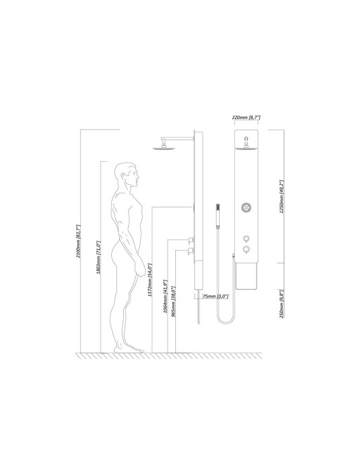 Colonne de douche hydromassante GA006