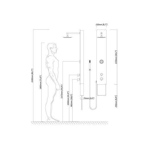 Colonne de douche hydromassante GA006