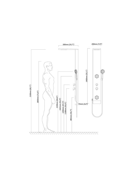 Colonne de douche hydromassante GS012
