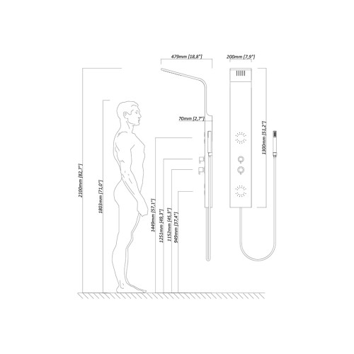 Colonne de douche hydromassante GS022
