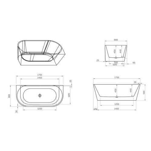 Baignoire îlot design Lazzio
