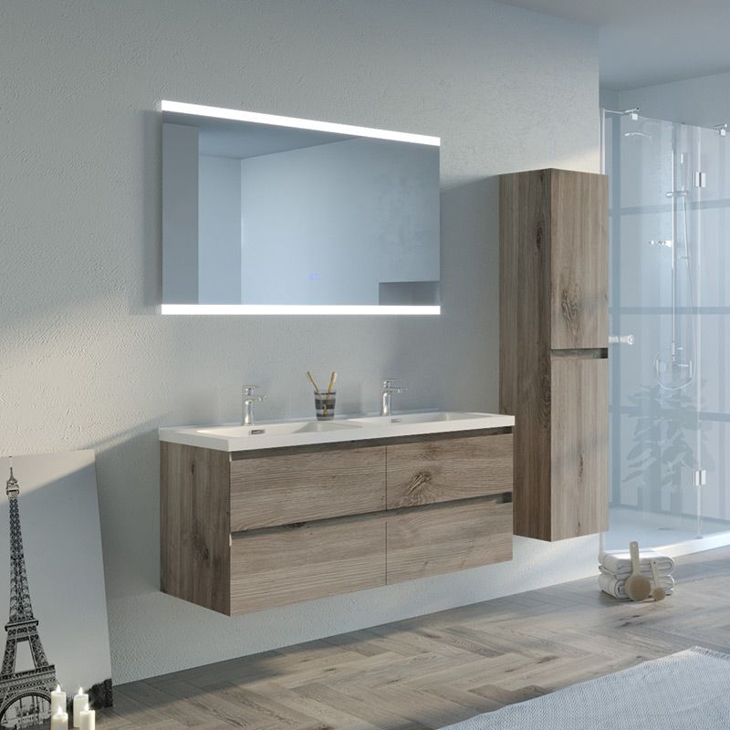 Meuble de salle de bain SCORZO 1200 Chêne gris