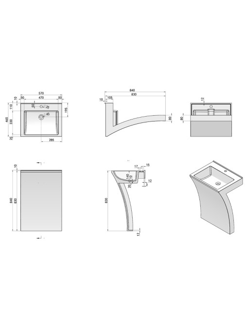 Vasque Totem design en solid surface Réf : SDPW11