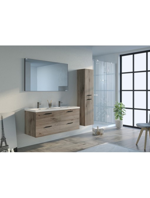 Meuble de salle de bain LANZARA 1200 Chêne gris