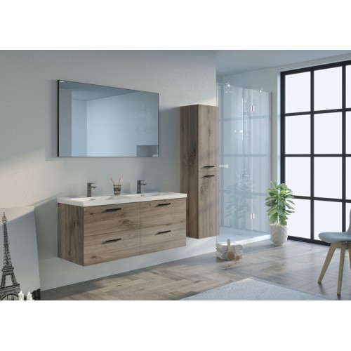 Meuble de salle de bain LANZARA 1200 Chêne gris