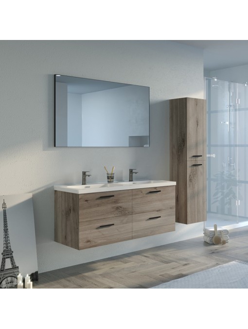 Meuble de salle de bain LANZARA 1200 Chêne gris