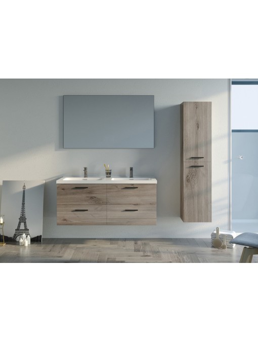 Meuble de salle de bain LANZARA 1200 Chêne gris
