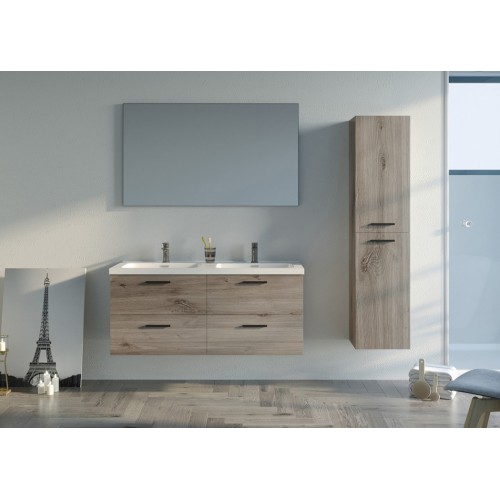 Meuble de salle de bain LANZARA 1200 Chêne gris