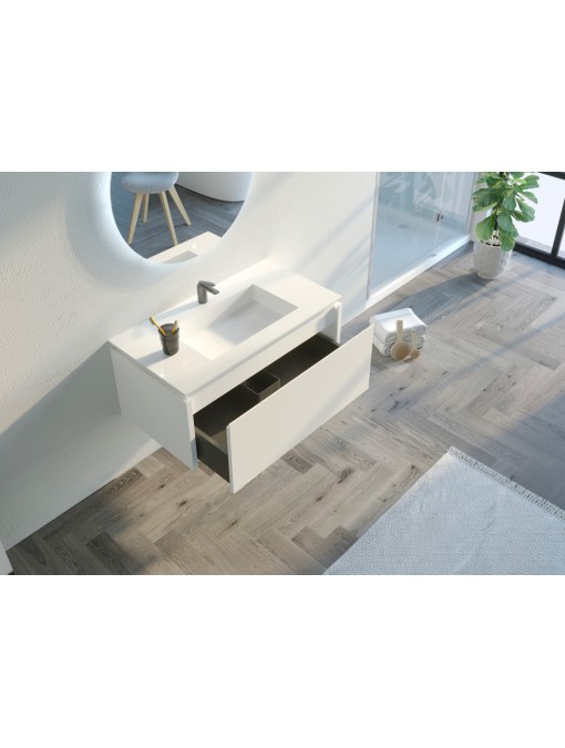Meuble de salle de bain Strano 900 Blanc