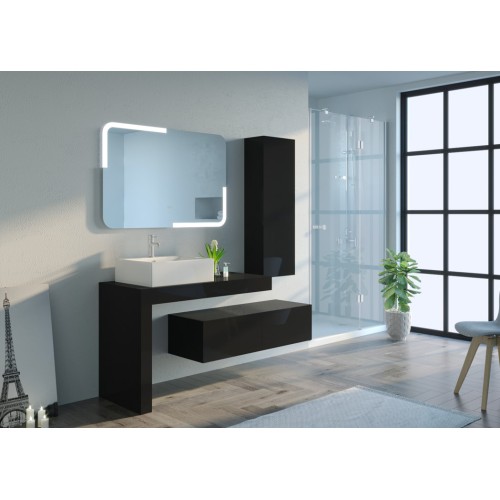 Meuble de salle de bain MELIZZANO 1100 Noir