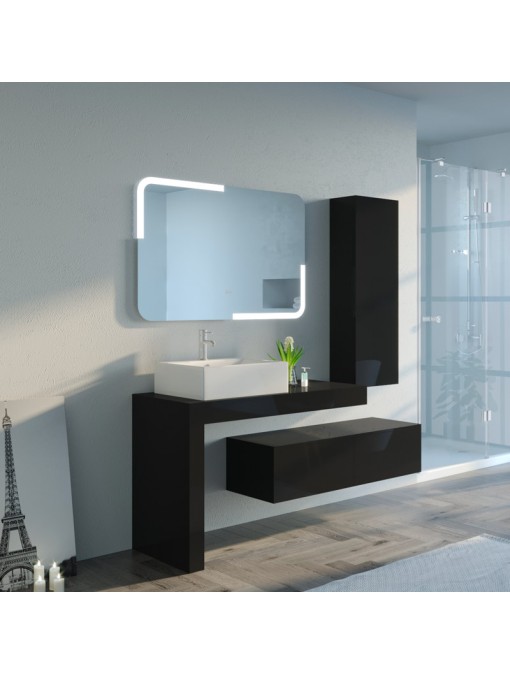 Meuble de salle de bain MELIZZANO 1100 Noir