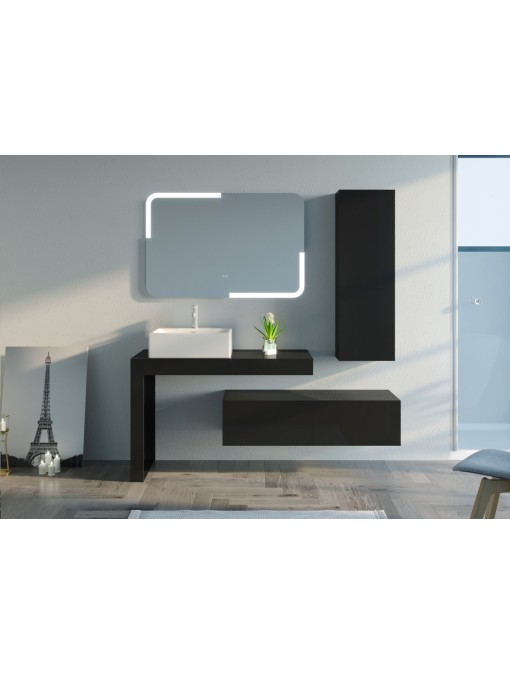 Ensemble de meubles salle de bain Melizzano 1100 Noir