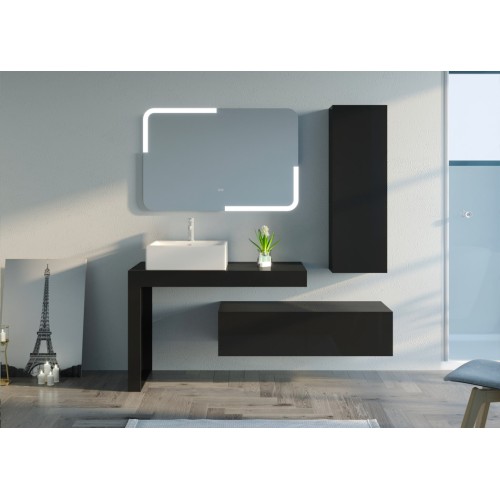Meuble de salle de bain MELIZZANO 1100 Noir