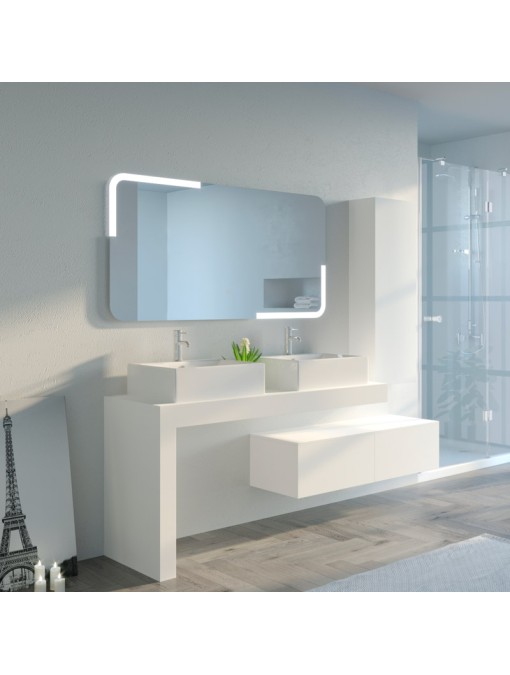 Meuble de salle de bain MELIZZANO 1400 Blanc
