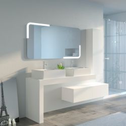 Meuble de salle de bain MELIZZANO 1400 Blanc
