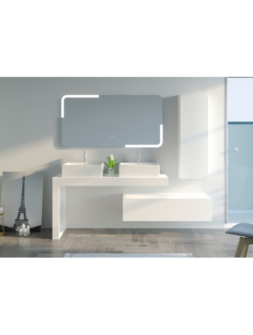 Meuble de salle de bain MELIZZANO 1400 Blanc