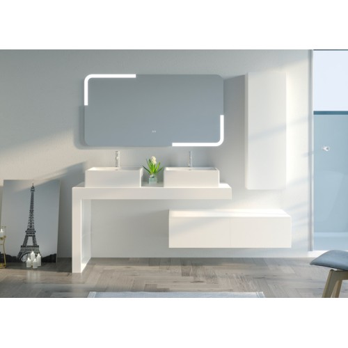Meuble de salle de bain MELIZZANO 1400 Blanc