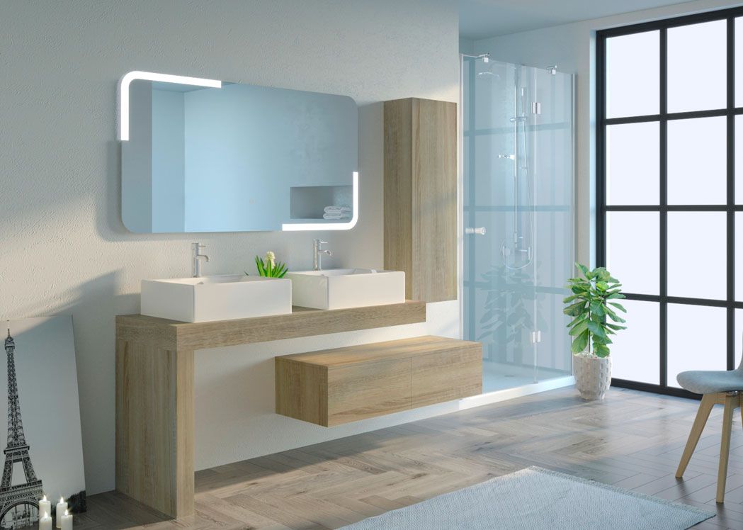 Meuble de salle de bain Mellizano scandinave | Distribain