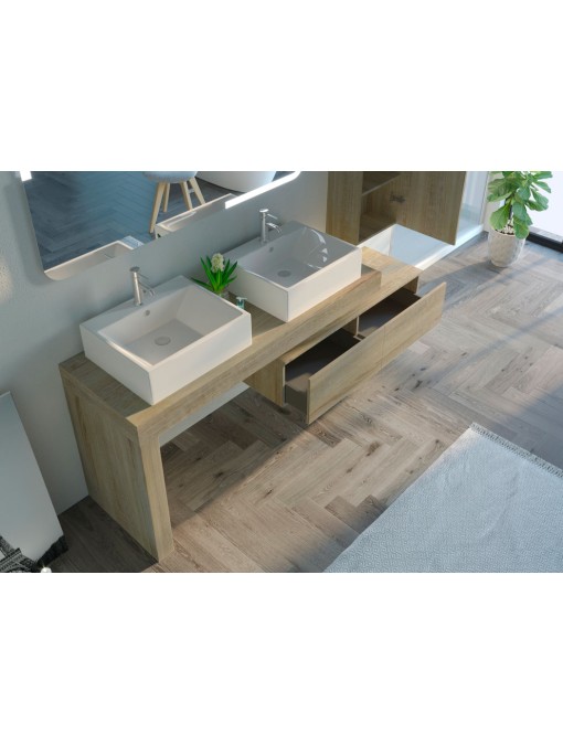 Meuble de salle de bain Melizzano 1400 Scandinave
