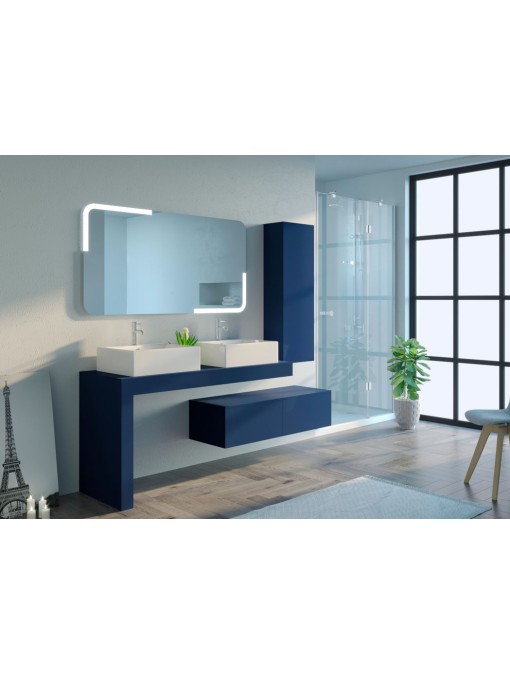 Meuble de salle de bain Melizzano 1400 Bleu saphir