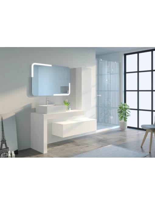 Meuble de salle de bain MELIZZANO 1100 Blanc