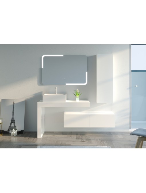 Meuble de salle de bain MELIZZANO 1100 Blanc