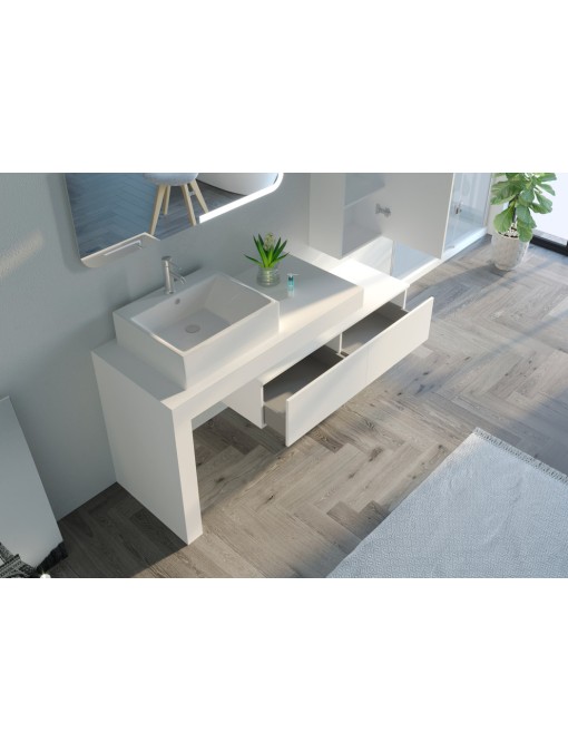 Meuble de salle de bain MELIZZANO 1100 Blanc