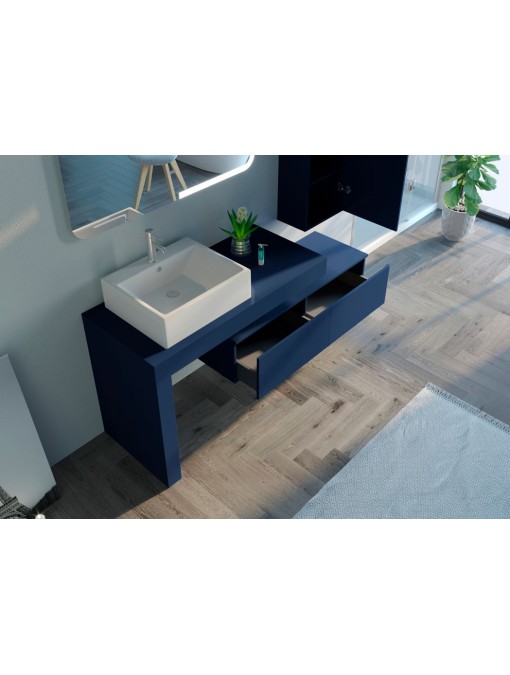 Meuble de salle de bain MELIZZANO 1100 Bleu saphir