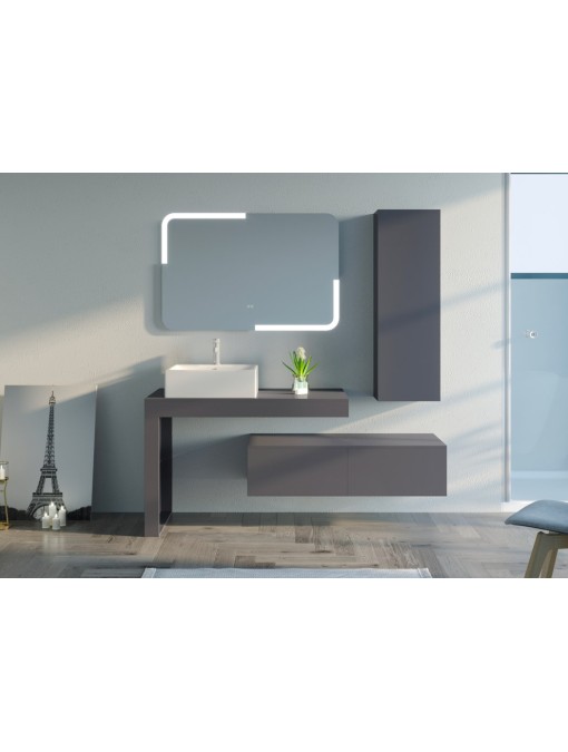 Meuble de salle de bain MELIZZANO 1100 Gris Anthracite