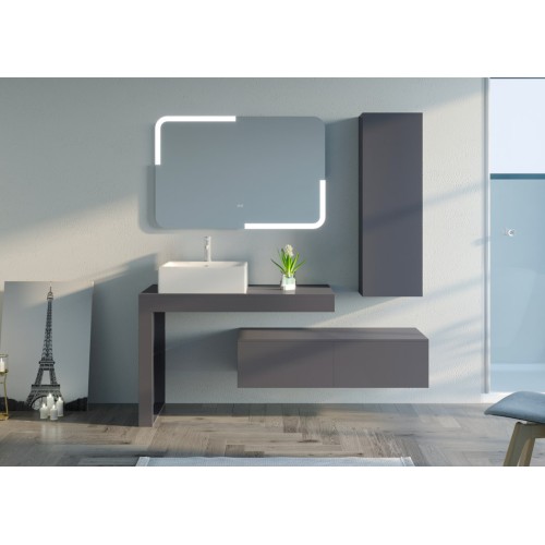 Meuble de salle de bain MELIZZANO 1100 Gris Anthracite