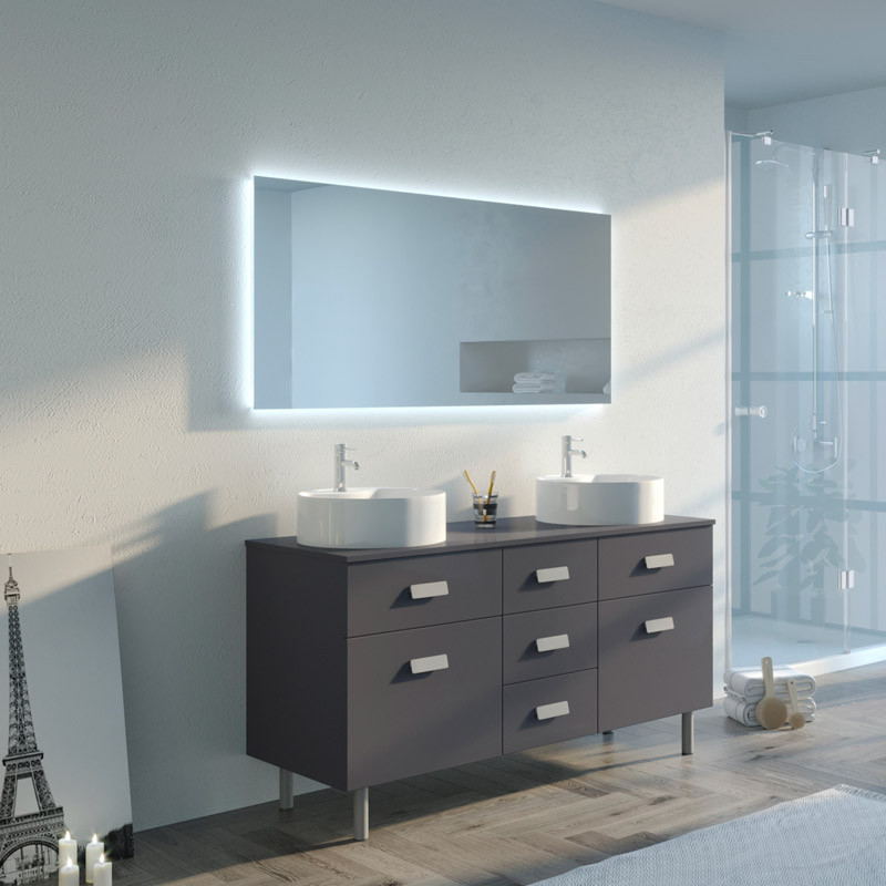 Meuble de salle de bain LORENZO Gris Anthracite