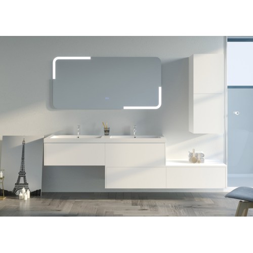 Meuble Design de salle de bain BELLISSIMO Blanc