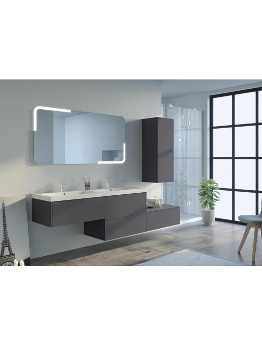 Meuble de salle de bain BELLISSIMO Gris Anthracite