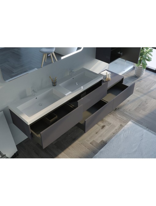 Rangements Meuble de salle de bain BELLISSIMO Gris Anthracite
