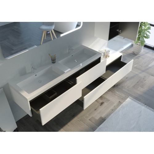 Meuble Design de salle de bain BELLISSIMO Blanc