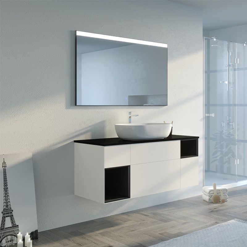 Meuble simple vasque SORIANO Blanc