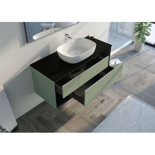 Meuble simple vasque SORIANO Vert Amande