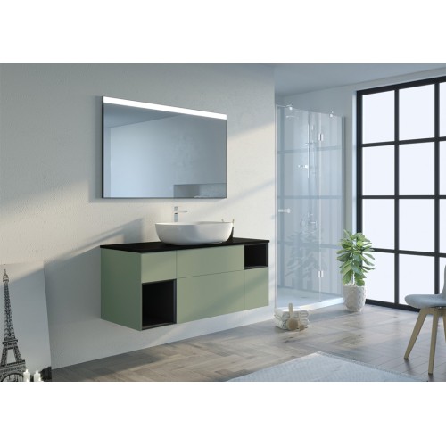 Meuble simple vasque SORIANO Vert Amande
