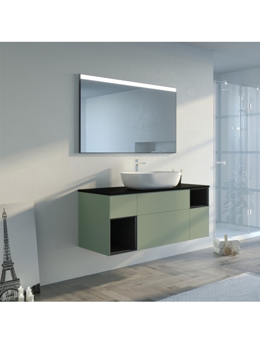 Meuble simple vasque SORIANO Vert Amande