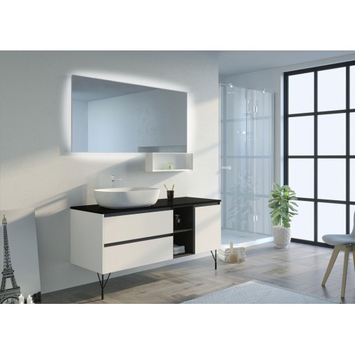 Meuble simple vasque SCANZANO Blanc gloss