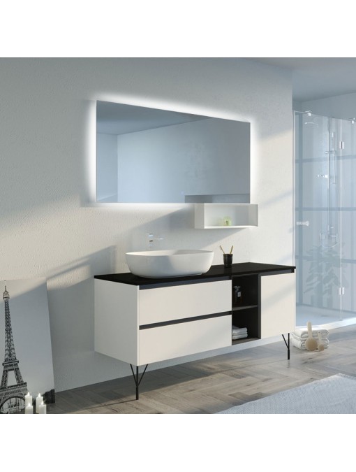 Meuble simple vasque SCANZANO Blanc gloss