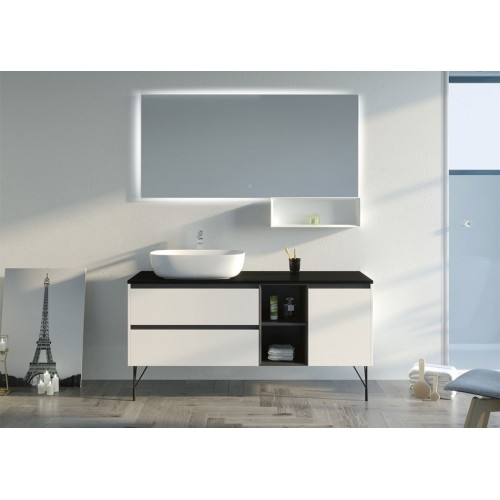 Meuble simple vasque SCANZANO Blanc gloss