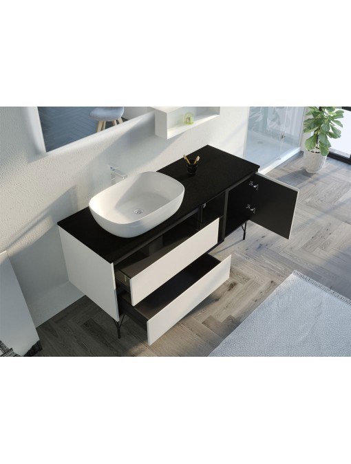 Meuble SCANZANO Blanc avec simple vasque