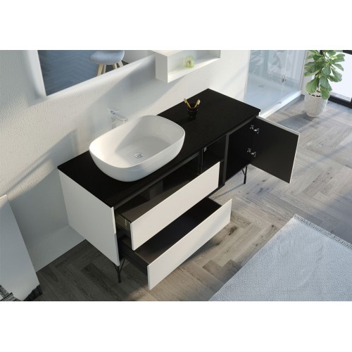 Meuble simple vasque SCANZANO Blanc gloss