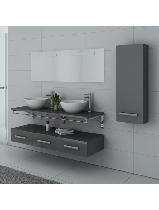 Meuble de salle de bain Gris taupe VIRTUOSE DUO