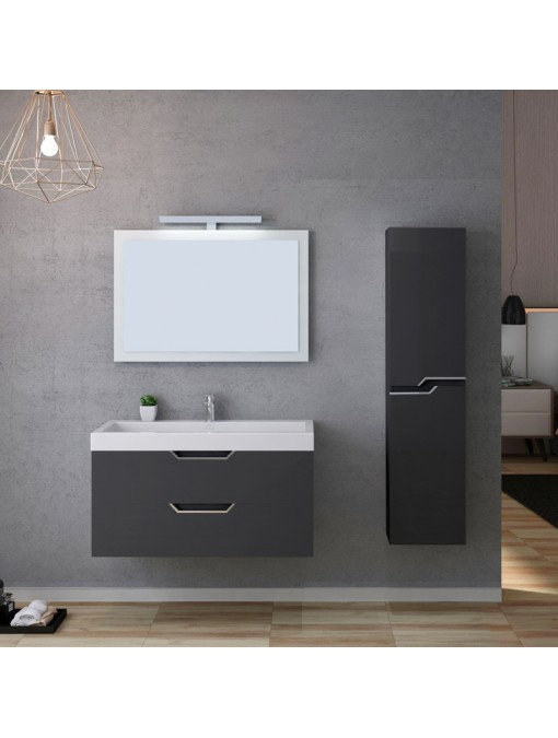 Meuble de salle de bain CALABRO 1000 Gris Anthracite